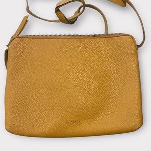 Parfois Pebbled Leather Crossbody Bag External Zip Pocket Adjustable Strap